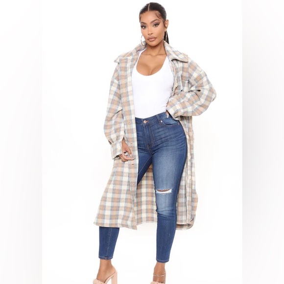 Fashion Nova. patent Me Plaid Shacket - Medium - New - Picture 6 of 13